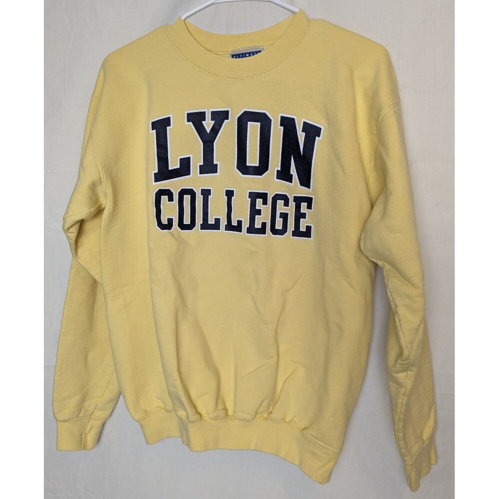 Hanes Lyon College Women's Yellow Long Sleeve Collegiate Sweatshirt Size Small‎